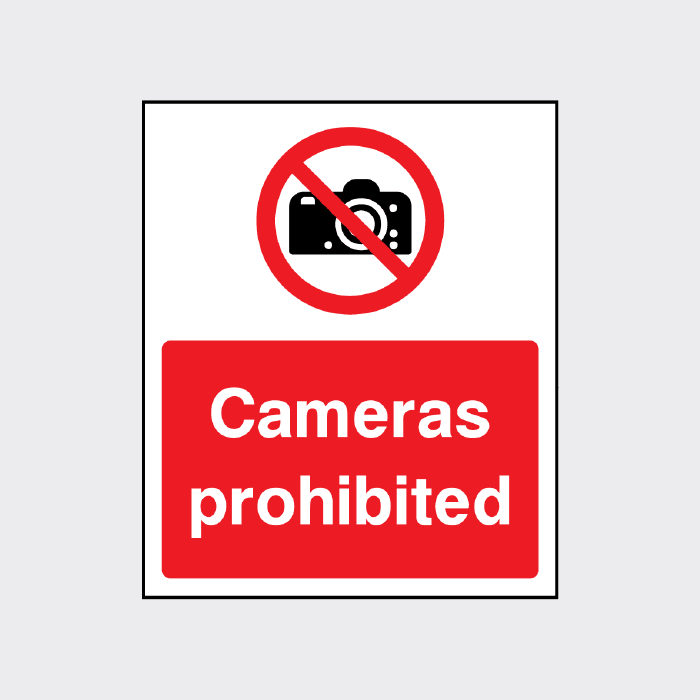Cameras Prohibitied sign - The Safety Sign