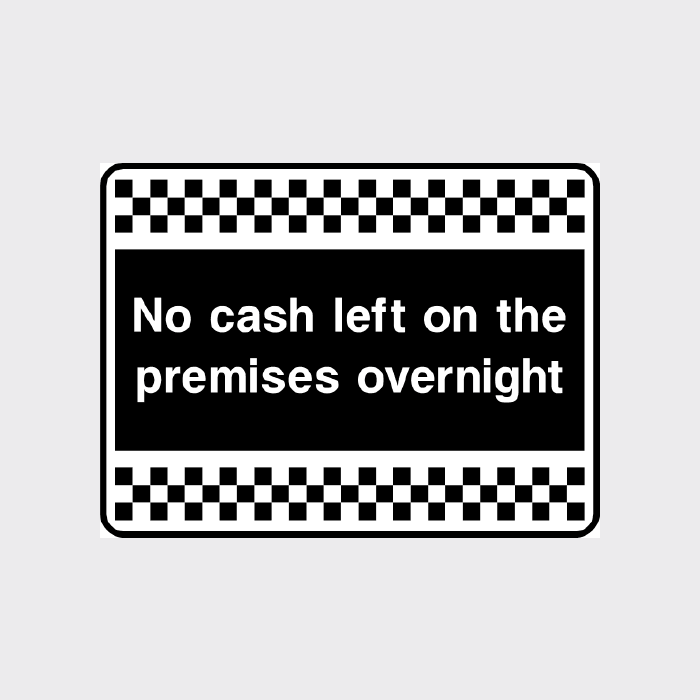 thumbnail image 2 of No Cash Left On Premises Overnight Label NHE-18447 Security 2 of 12