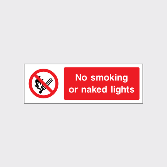 No smoking or naked lights sign