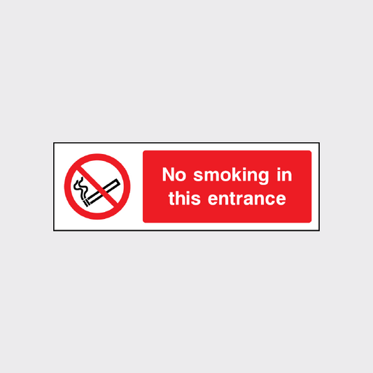 No smoking in this entrance sign
