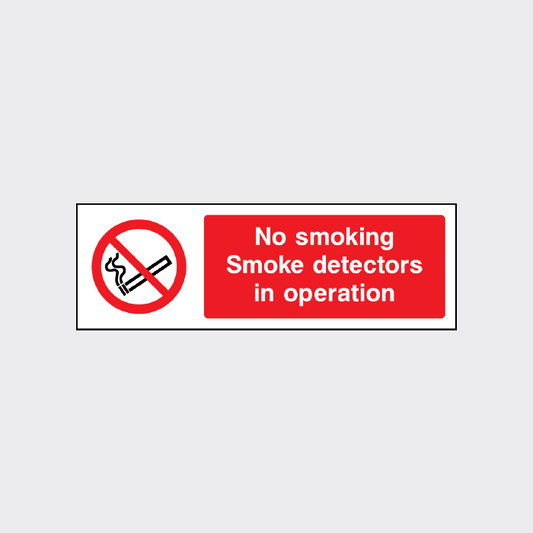 No smoking - Smoke detectors in operation  sign