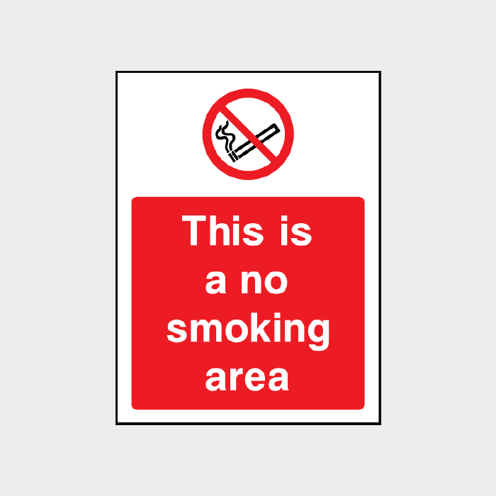 Viking Signs PS7-A6L-PV No Smoking Smoke Detectors In Operation Sign, Sticker