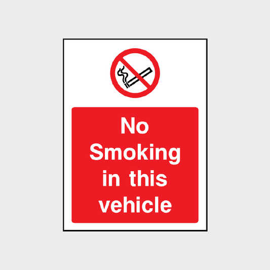 No smoking in this vehicle sign