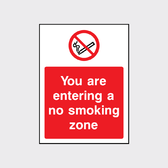 You are entering a No Smoking Zone Sign