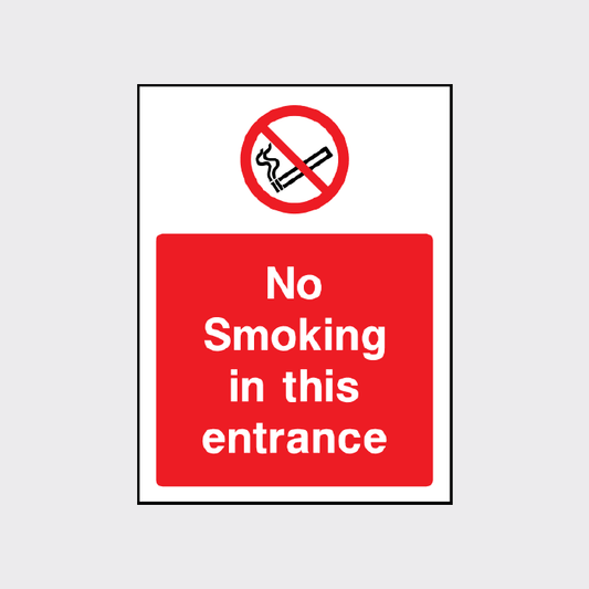No Smoking in this Entrance Sign