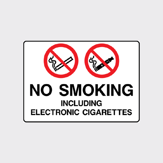 No smoking - Including electronic cigarettes
