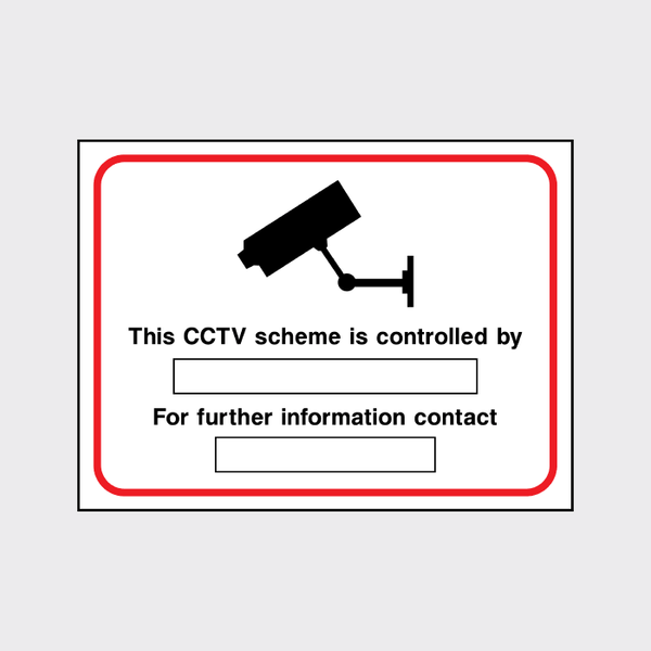 Comp Control Tn Sign This CCTV Scheme Is Controlled By Sign - The Safety Sign Shop