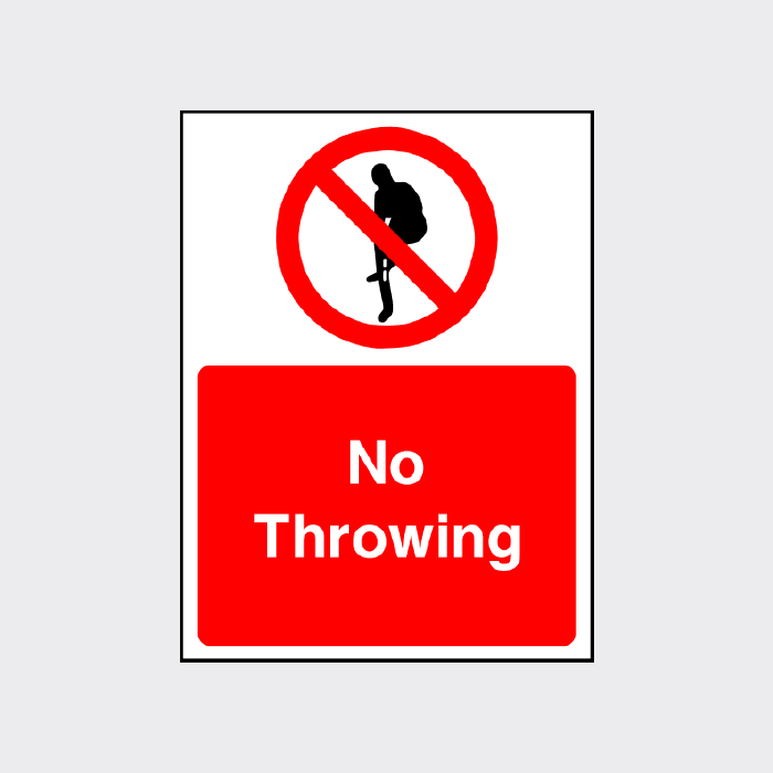 Throw Sign No Throwing Sign | Prevent Injuries & Maintain Pool Safety