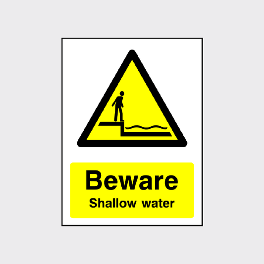 Beware Shallow Water Sign